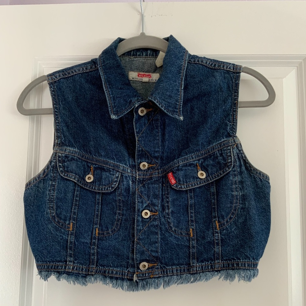 Vintage cropped denim vest